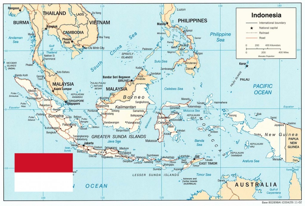 Indonesia Map & Flag